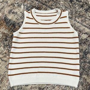SHEIN White and Brown Striped Tank Top or sweater vest